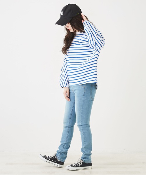 CUBE SUGAR（キューブシュガー）の「WEB限定ストレッチデニムリラックススリムパンツ（その他パンツ・レディース・インディゴブルー/ライトブルー/ワンウォッシュ・LL/L/M）」の12枚目の写真