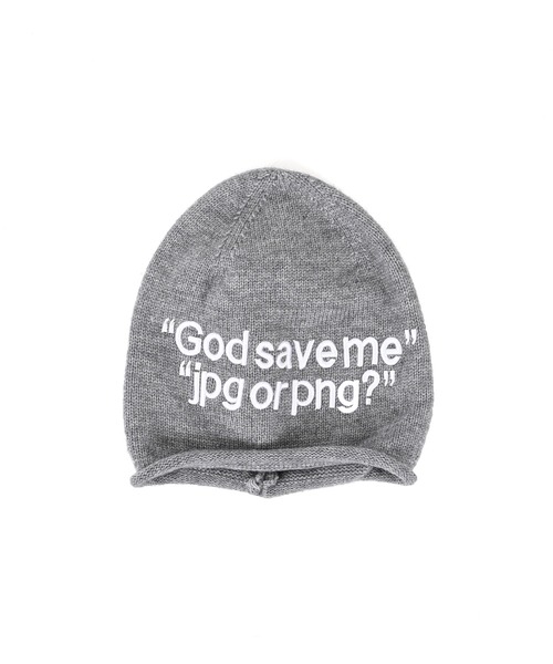 Narcissus(ナルシス)の「【Narcissus】メッセージビーニー(ニットキャップ/ビーニー・レディース・グレー/ブラック・FREE)」の5枚目の写真