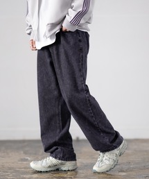 オーバーダイ加工 デニム バギーパンツ