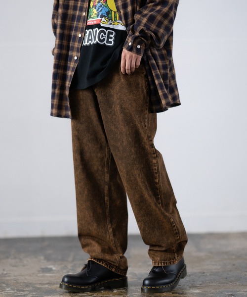 improves（インプローブス）の「オーバーダイ加工 デニム バギーパンツ（デニムパンツ・メンズ・グリーン/ピンク/オレンジ/パープル・MEDIUM/LARGE）」の4枚目の写真