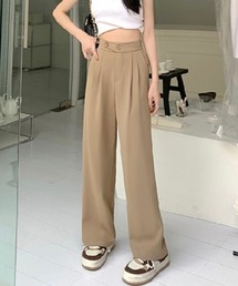 ドレープストレートパンツ レディース美脚