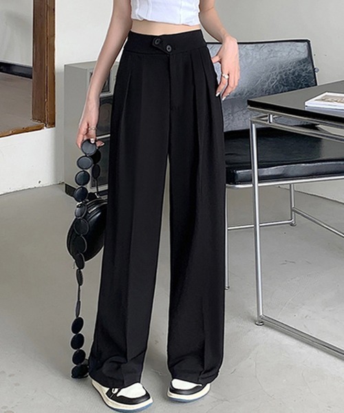 Miniministore(ミニミニストア)の「ドレープストレートパンツ レディース美脚(スラックス・レディース・レッド/ホワイト/ベージュ/ブラック/ピンク・XL/M/XXL/L)」の13枚目の写真