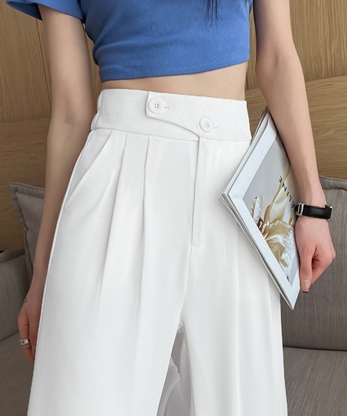 Miniministore(ミニミニストア)の「ドレープストレートパンツ レディース美脚(スラックス・レディース・レッド/ホワイト/ベージュ/ブラック/ピンク・XL/M/XXL/L)」の15枚目の写真