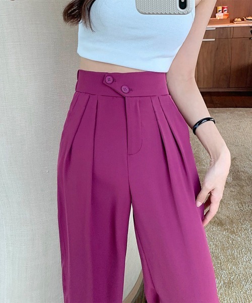 Miniministore(ミニミニストア)の「ドレープストレートパンツ レディース美脚(スラックス・レディース・レッド/ホワイト/ベージュ/ブラック/ピンク・XL/M/XXL/L)」の10枚目の写真