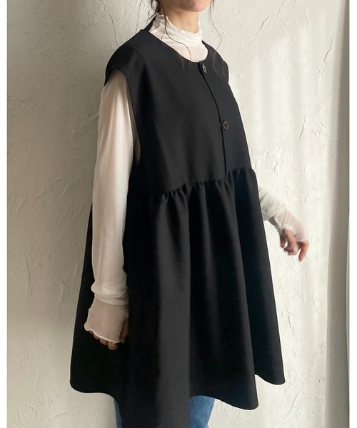 She's Closet セットアップ ギャザーペプラムジレベストトップス