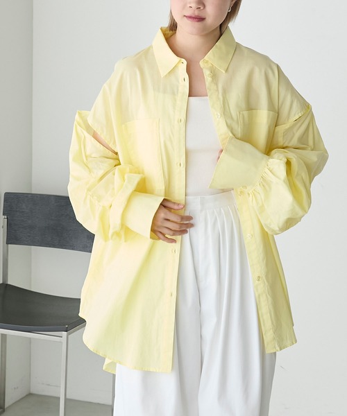 forksy.（フォルクシー）の「【forksy.】マルチウェイオーバーシャツ（シャツ/ブラウス・レディース・オフホワイト/イエロー/チャコール・FREE）」の3枚目の写真