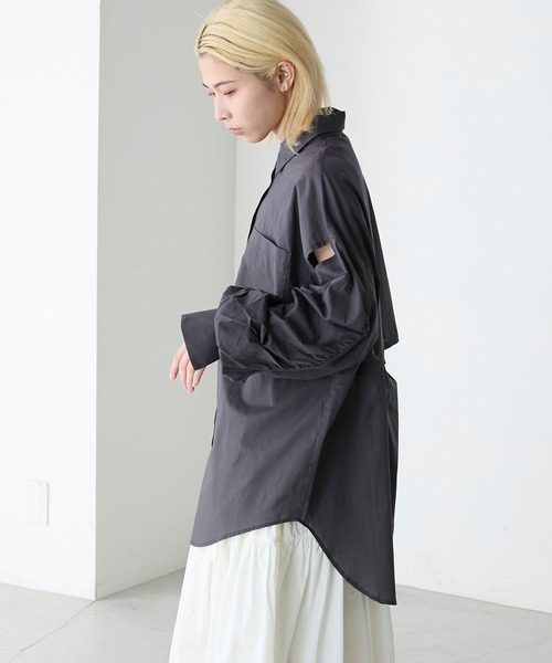 forksy.（フォルクシー）の「【forksy.】マルチウェイオーバーシャツ（シャツ/ブラウス・レディース・オフホワイト/イエロー/チャコール・FREE）」の4枚目の写真