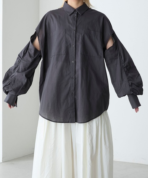 forksy.（フォルクシー）の「【forksy.】マルチウェイオーバーシャツ（シャツ/ブラウス・レディース・オフホワイト/イエロー/チャコール・FREE）」の14枚目の写真