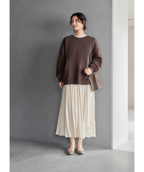 首元チラ見せ用クリームタッチカットソー（Tシャツ/カットソー