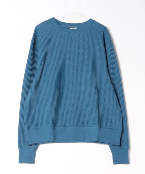 JEMORGAN（ジェーイーモーガン）の「【JEMORGAN / ジェーイーモーガン】ビッグワッフルワイドシルエットトレーナー（スウェット・メンズ・マスタード/杢グレー/カーキ/ブラック/ブルー/サックスブルー/ピンク/グリーン/チャコールグレー/オートミール/ネイビー/オフホワイト/パープル/オレンジ/ブラウン・M/XL/L）」の11枚目の写真