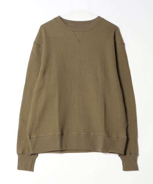 JEMORGAN（ジェーイーモーガン）の「【JEMORGAN / ジェーイーモーガン】ビッグワッフルワイドシルエットトレーナー（スウェット・メンズ・マスタード/杢グレー/カーキ/ブラック/ブルー/サックスブルー/ピンク/グリーン/チャコールグレー/オートミール/ネイビー/オフホワイト/パープル/オレンジ/ブラウン・M/XL/L）」の7枚目の写真