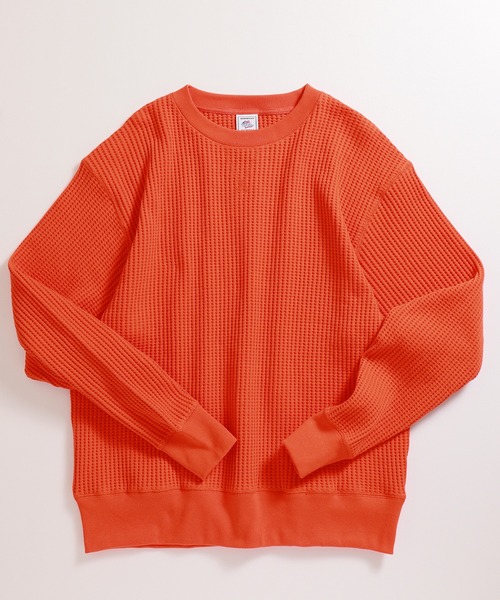 JEMORGAN（ジェーイーモーガン）の「【JEMORGAN / ジェーイーモーガン】ビッグワッフルワイドシルエットトレーナー（スウェット・メンズ・マスタード/杢グレー/カーキ/ブラック/ブルー/サックスブルー/ピンク/グリーン/チャコールグレー/オートミール/ネイビー/オフホワイト/パープル/オレンジ/ブラウン・M/XL/L）」の15枚目の写真