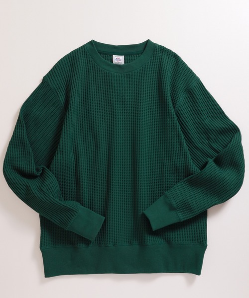 JEMORGAN（ジェーイーモーガン）の「【JEMORGAN / ジェーイーモーガン】ビッグワッフルワイドシルエットトレーナー（スウェット・メンズ・マスタード/杢グレー/カーキ/ブラック/ブルー/サックスブルー/ピンク/グリーン/チャコールグレー/オートミール/ネイビー/オフホワイト/パープル/オレンジ/ブラウン・M/XL/L）」の8枚目の写真