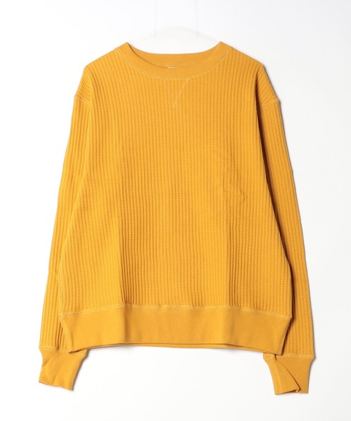 JEMORGAN（ジェーイーモーガン）の「【JEMORGAN / ジェーイーモーガン】ビッグワッフルワイドシルエットトレーナー（スウェット・メンズ・マスタード/杢グレー/カーキ/ブラック/ブルー/サックスブルー/ピンク/グリーン/チャコールグレー/オートミール/ネイビー/オフホワイト/パープル/オレンジ/ブラウン・M/XL/L）」の13枚目の写真