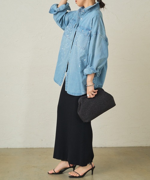 ペイントデニムシャツ　　ラウンジドレス LOUNGEDRESS（ラウンジドレス）の「ペイントデニムシャツ（シャツ