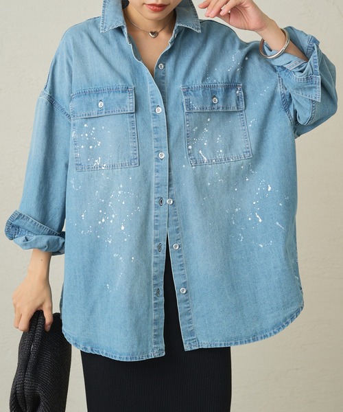 LOUNGEDRESS（ラウンジドレス）の「ペイントデニムシャツ（シャツ