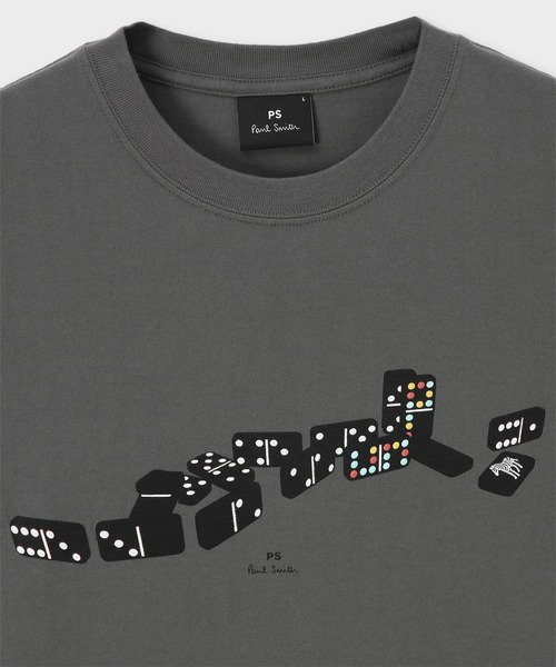 PS Paul Smith（ピーエスポールスミス）の「"Dominos Zebra" プリント半袖Tシャツ / 142551 011R（Tシャツ/カットソー・メンズ・チャコールグレー/ホワイト・SMALL/MEDIUM/LARGE/X-LARGE/XX-LARGE）」の6枚目の写真