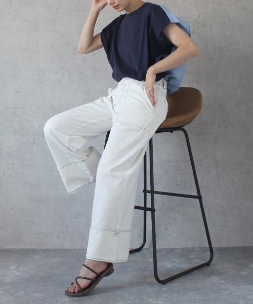 ステッチワイドデニムパンツ（デニムパンツ）｜Emma（SELECT