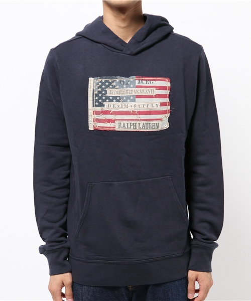 Denim & Supply Ralph Lauren(デニムアンドサプライラルフローレン)の「アップリケ コットン フーディ(Tシャツ/カットソー・メンズ・ブラック/ネイビー・X-SMALL/LARGE/SMALL/MEDIUM/X-LARGE)」の11枚目の写真