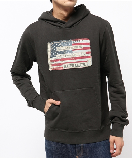 Denim & Supply Ralph Lauren(デニムアンドサプライラルフローレン)の「アップリケ コットン フーディ(Tシャツ/カットソー・メンズ・ブラック/ネイビー・X-SMALL/LARGE/SMALL/MEDIUM/X-LARGE)」の4枚目の写真