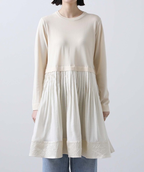 Torrazzo Donna（トラッゾドンナ）の「ニット布帛ドッキングチュニック（ニット/セーター・レディース・アイボリー/ブラック・FREE）」の20枚目の写真