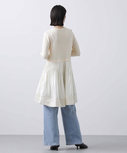 Torrazzo Donna（トラッゾドンナ）の「ニット布帛ドッキングチュニック（ニット/セーター・レディース・アイボリー/ブラック・FREE）」の5枚目の写真