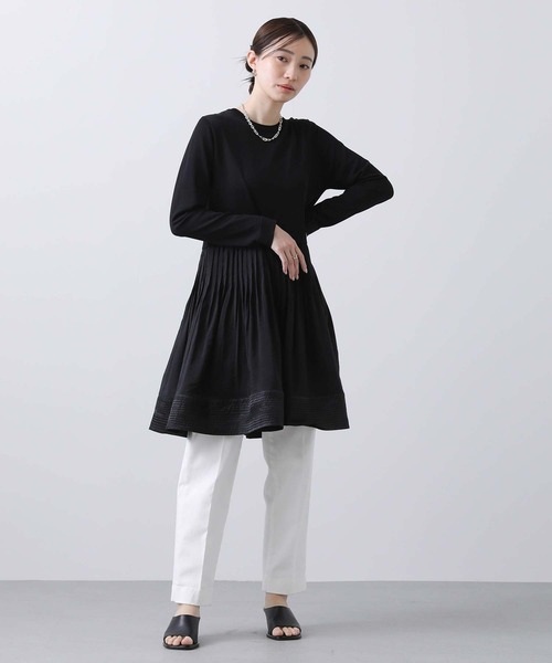 Torrazzo Donna（トラッゾドンナ）の「ニット布帛ドッキングチュニック（ニット/セーター・レディース・アイボリー/ブラック・FREE）」の15枚目の写真