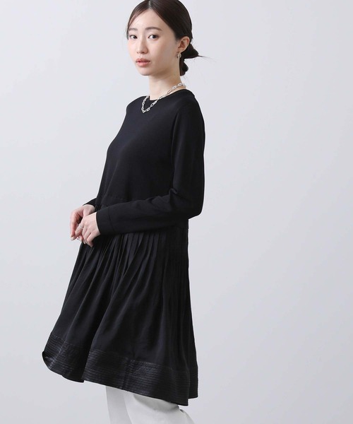 Torrazzo Donna（トラッゾドンナ）の「ニット布帛ドッキングチュニック（ニット/セーター・レディース・アイボリー/ブラック・FREE）」の17枚目の写真