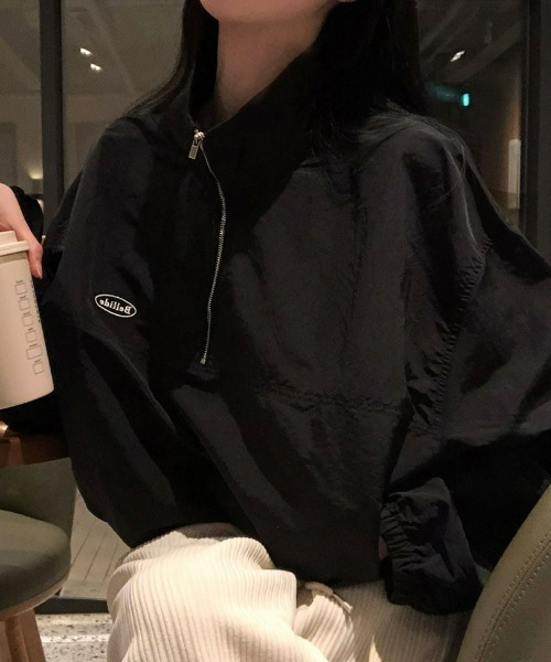 BEIDELLI（ベイデリー）の「[BELLIDE MADE] スポーティーハーフジップナイロントレーナー（スウェット・レディース・ホワイト/ブラック/グレー・FREE）」の16枚目の写真