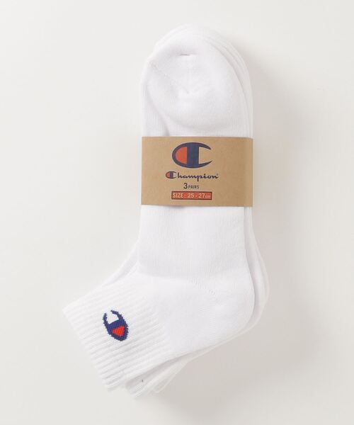 Champion（チャンピオン）の「Champion/チャンピオン ソックス 3足組 クォーターレングスソックス ハーフパイル CMSCY201（ソックス/靴下・メンズ・ブラック/ホワイト・M）」の8枚目の写真