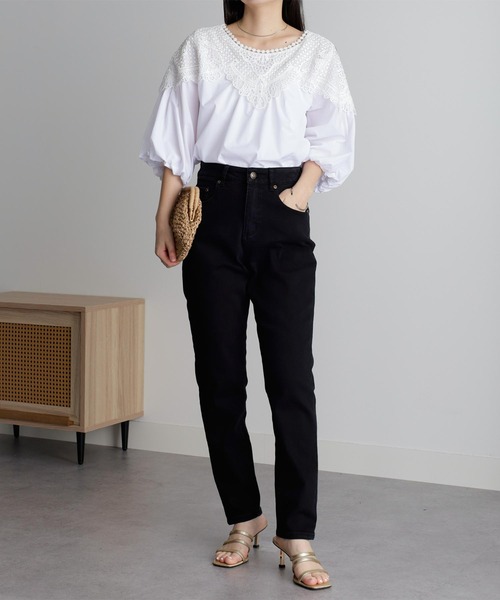 RANAN（ラナン）の「きれい見えストレッチスキニーデニム（デニムパンツ・レディース・グレー/ブラック/ベージュ・61/64/67/70/73）」の7枚目の写真