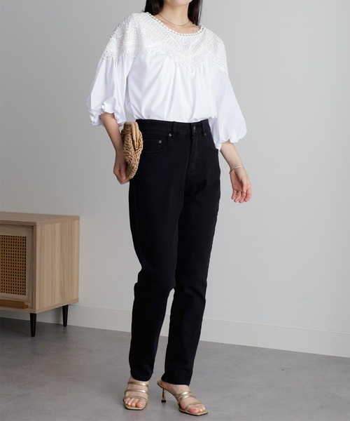 RANAN（ラナン）の「きれい見えストレッチスキニーデニム（デニムパンツ・レディース・グレー/ブラック/ベージュ・61/64/67/70/73）」の8枚目の写真