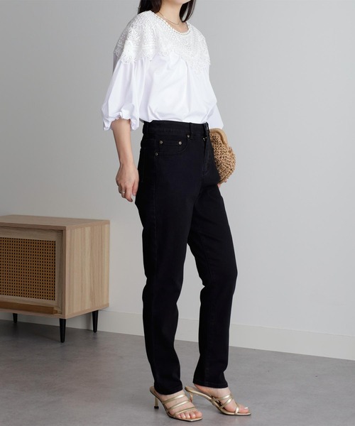 RANAN（ラナン）の「きれい見えストレッチスキニーデニム（デニムパンツ・レディース・グレー/ブラック/ベージュ・61/64/67/70/73）」の9枚目の写真