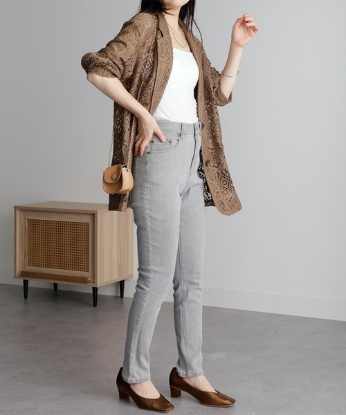 RANAN（ラナン）の「きれい見えストレッチスキニーデニム（デニムパンツ・レディース・グレー/ブラック/ベージュ・61/64/67/70/73）」の11枚目の写真