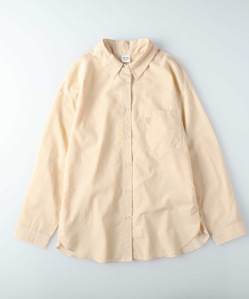 SOMETHING(サムシング)の「SOMETHING(サムシング)ストライプシャツ(シャツ/ブラウス・レディース・イエロー・フリー)」の1枚目の写真