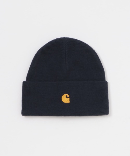 Carhartt（カーハート）の「CARHARTT　CHASE BEANIE（ニットキャップ/ビーニー・メンズ・ネイビー/ブラック/イエロー・ONE）」の3枚目の写真