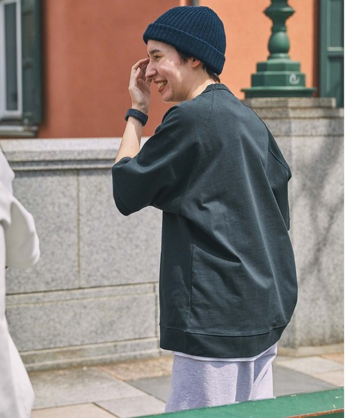 THE CRAFT CREW PRODUCTS(ザクラフトクループロダクツ)の「スーパーヘビーウェイトコットン ビッグシルエット ラグランスリーブ スウェットライク半袖Tシャツ【THE CRAFT CREW PRODUCTS】(Tシャツ/カットソー・メンズ・カーキ/チャコール/モカ/ブラック/ダークネイビー/ホワイト/グレー系/アッシュグレー/グレイッシュベージュ/ダークグレー・M/S/L)」の20枚目の写真