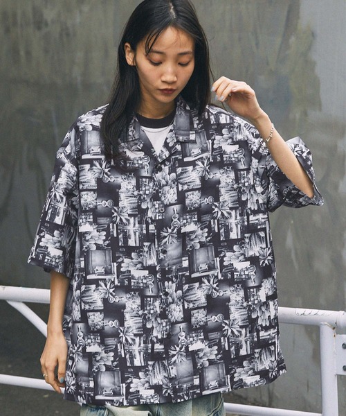 セール】【retock's】総柄アソート オーバーサイズオープンカラー半袖