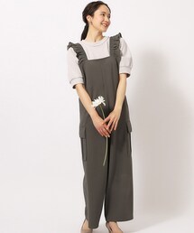 ◆【M-LL/低身長さんにも】大人のための フリルカーゴサロペット