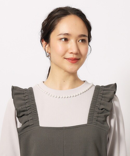 DRESKIP(ドレスキップ)の「◆【M-LL/低身長さんにも】大人のための フリルカーゴサロペット(サロペット/オーバーオール・レディース・チャコールグレー/ブラック/オリーブ・02/03/04)」の7枚目の写真