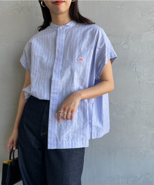 【美品】DANTONダントン バンドカラーシャツ　ブルー　34 楽天市場】◇[JD-3788SCL]DANTON(ダントン) BAND COLLAR SHIRT S