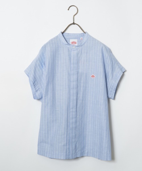 DANTON バンドカラーノースリーブシャツブラウス DANTON/ダントン] バンドカラー ノースリーブシャツブラウス