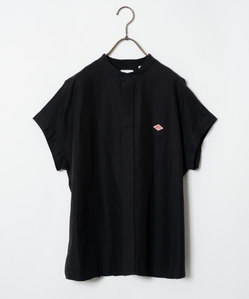 DANTON バンドカラーノースリーブシャツブラウス DANTON/ダントン] バンドカラー ノースリーブシャツブラウス