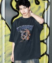 Ed Hardy エドハーディー ピグメント加工ロックプリント半袖Tシャツ