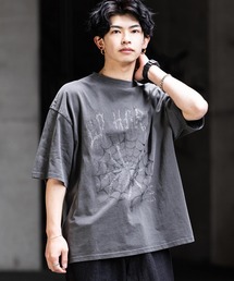 Ed Hardy エドハーディー ピグメント加工ロックプリント半袖Tシャツ
