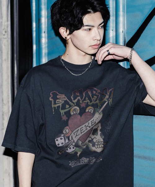 Ed Hardy(エドハーディー)の「Ed Hardy エドハーディー ピグメント加工ロックプリント半袖Tシャツ(Tシャツ/カットソー・メンズ・チャコール/ブラック系/ブラック系1/グレー系1/ブラック系3/グレー系/ブラック系2/ブラック/グレー系2/グレー系3・M/L)」の22枚目の写真