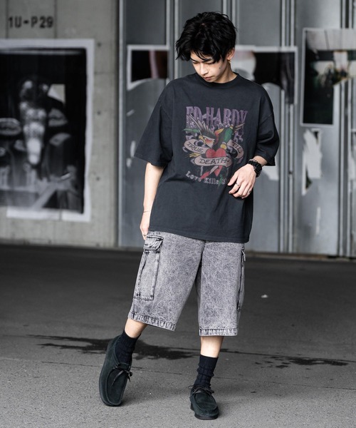 Ed Hardy(エドハーディー)の「Ed Hardy エドハーディー ピグメント加工ロックプリント半袖Tシャツ(Tシャツ/カットソー・メンズ・チャコール/ブラック系/ブラック系1/グレー系1/ブラック系3/グレー系/ブラック系2/ブラック/グレー系2/グレー系3・M/L)」の20枚目の写真