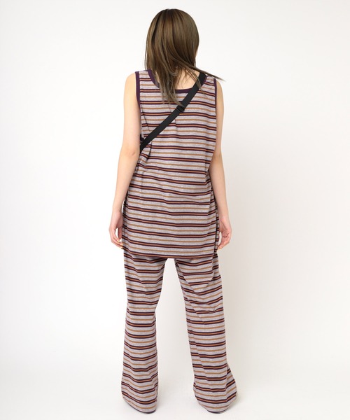 RNA(アールエヌエー)の「M2235 マルチボーダーBIGタンク(タンクトップ・レディース・パープル系その他/ベージュ/杢グレー・MEDIUM)」の9枚目の写真