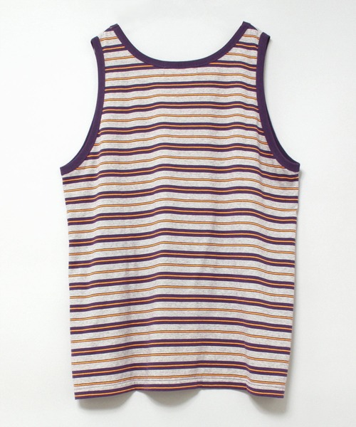 RNA(アールエヌエー)の「M2235 マルチボーダーBIGタンク(タンクトップ・レディース・パープル系その他/ベージュ/杢グレー・MEDIUM)」の5枚目の写真