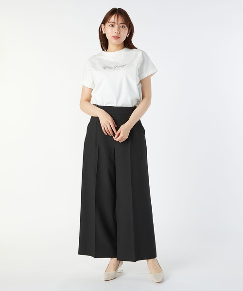 LAISSE PASSE（レッセパッセ）の「センタープレスワイドパンツ（その他パンツ・レディース・ブラック/ベージュ・MEDIUM/SMALL）」の4枚目の写真